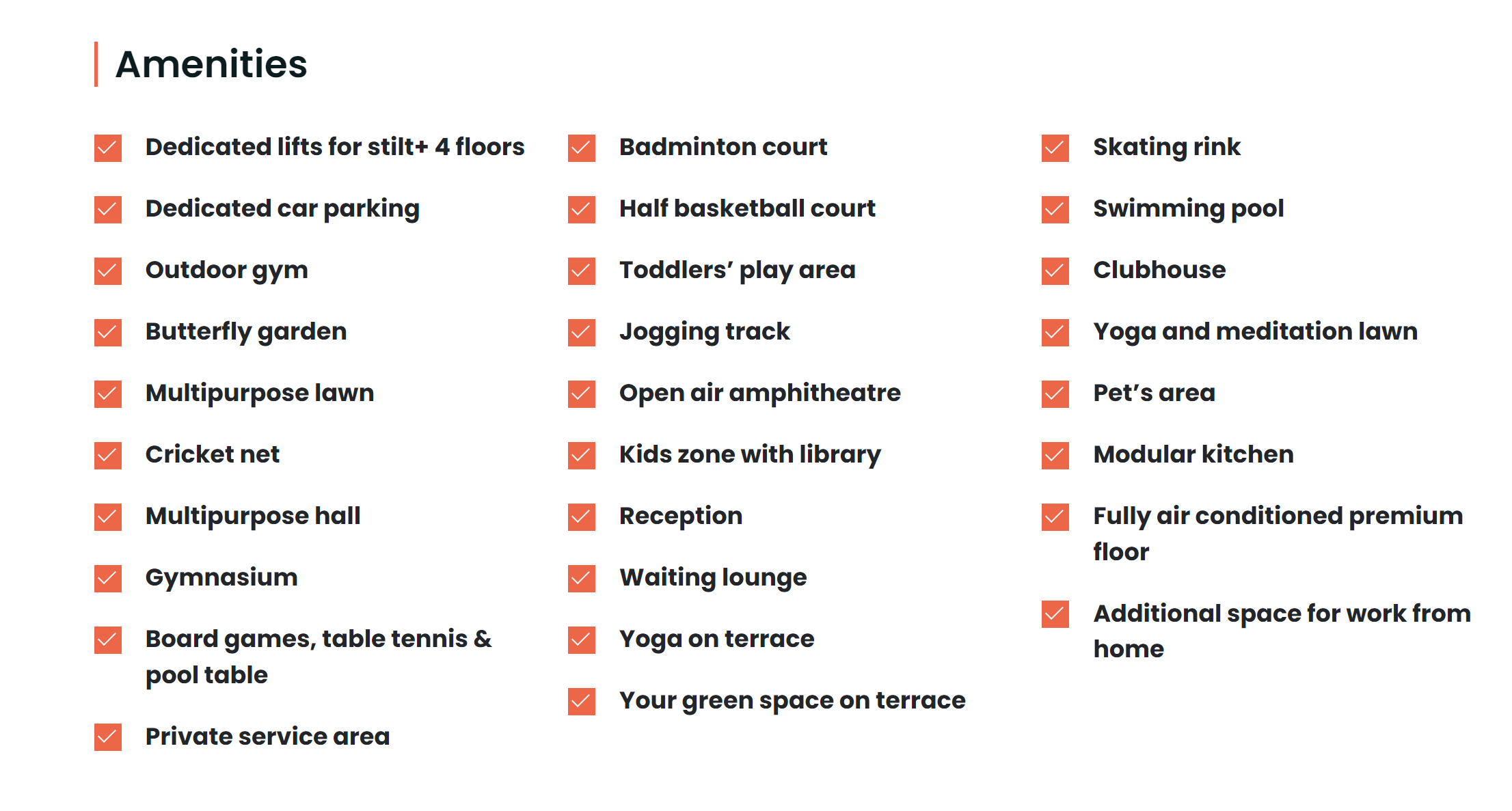 amenities